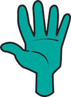Blue Hand open 1001