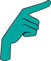 Blue Hand Pointing Up 1005