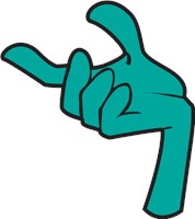 
blue semi open hand 1006
