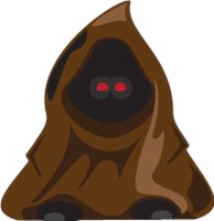 Jawa like hooded character with glowing eyes 1043
