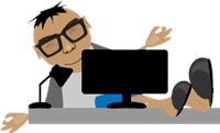 Man with feet on desk 1053