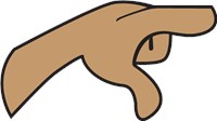 Tan Hand pointing  right or clicking a mouse 1061