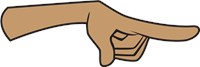 Tan hand points to the right 1063