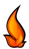 small flame from fire 1164