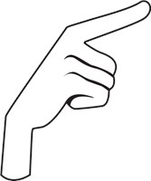 White Hand pointing up 1169