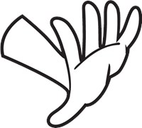 White hand stop gesture 1172