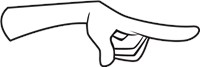 White Hand Pointing right 1173