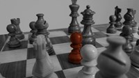 Chess set with the pawn highlighted. 1266