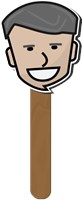 A cartoon of George W. Bush as a popsicle stick. 1300