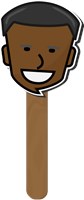 Barack Obama cartoon head on popsicle stick 1336