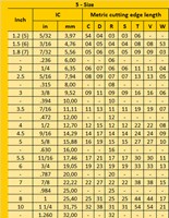 Insert Size chart 1368