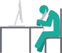 Man sitting at his desk using his computer 1411