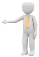 Blankman with a business tie, arm outstretched 1446