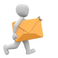a blankman running with an orange envelope. This is used to denote Email 1467