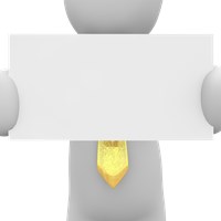 blankman holding a HUGE business card or sign. The sign is blank 1475