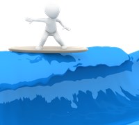blankman surfing on surfboard, blue water 1479