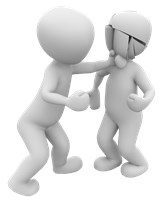 one blankman punching another blankman in the face, causing it to shatter 1484