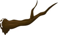 cartoon styled tree branch with a sub branch shooting off of the side 1498