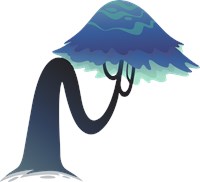 blue tree styled like Dr. Seuss 1509