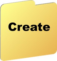 yellow folder icon with Create written on it 1521