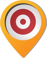 a floating red and yellow and white target 1533
