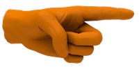 an orange colored photo of a hand pointing 1540