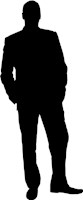 man silhouette in black and white 1546