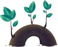 plant and leaves arch cartoon graphic 1556