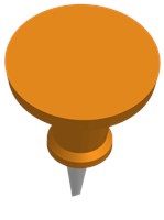 an orange thumb tack 1560