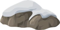a gray rock with snow on it 1569