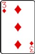 playing card with 3 of diamonds 1608