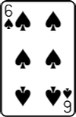 Playing card 6 of spades 1623