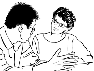 Woman  Man Talking 2178