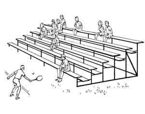 Bleachers with fans 2254