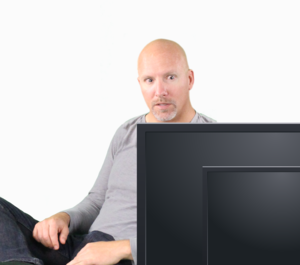 Man looking at Monitor 2289