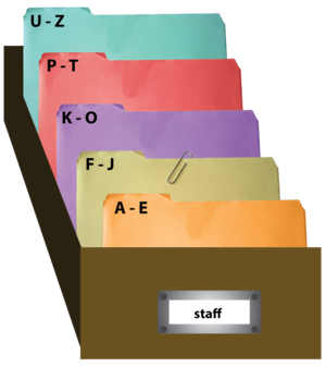 Drawer with alphabetized files 2519