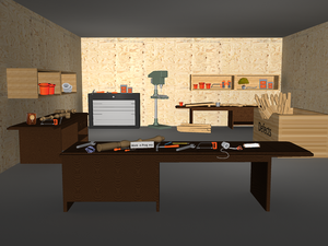 Wood Working Scene with bench 2777