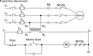 Motor Starter Contorl Circuit Labeled 4045