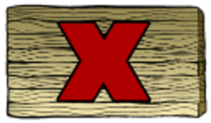 Wood, X sign 4417