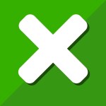 A green X button or icon. 459