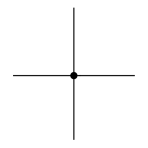 Crossing Wires Touching Schematic Symbol with White Background 4659