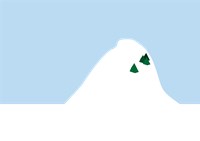 Two trees on a snow covered mountain 544