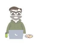 Neutral looking man with a pizza 545