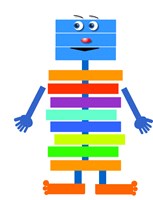 A monster made of colorful stacks of blocks 80