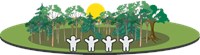 Circular Park with Sun, Trees and people. Used in teenage drinking learning object 992