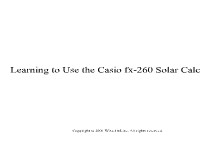 Casio fx-260 Solar Calculator - Finding the Keys