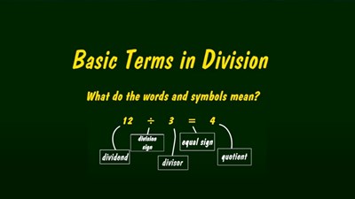 Basic Terms in Division (Screencast)
