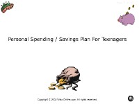 Personal Spending/Savings Plan for Teenagers