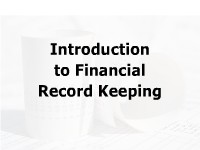 Introduction to Financial Record Keeping