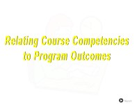 Relating Course Competencies to Program Outcomes